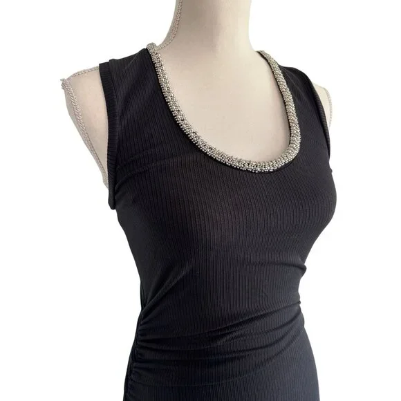 SIMKHAI Fiamma Tank Midi Dress in Black Small New Womens Long Maxi Gown